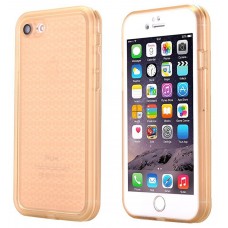 iPhone 7 4.7 - IPX-6 Water Resistant TPU Soft Ultra Slim Thin Light Shockproof Dust/Snow Proof Case Cover Support Touch ID Function - Clear Gold